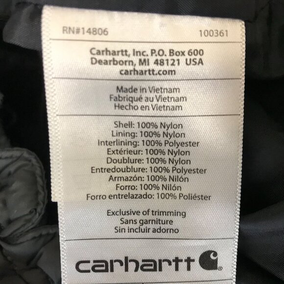 CARHARTT Rain Defender Insulated Jacket Gray Relaxed Fit Jacket MENS LARGE - Picture 6 of 7